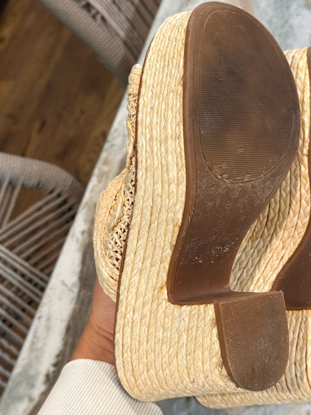 Women’s LUCKY BRAND Natural woven platform mule sandals- Size 6 - Picture 6 of 7